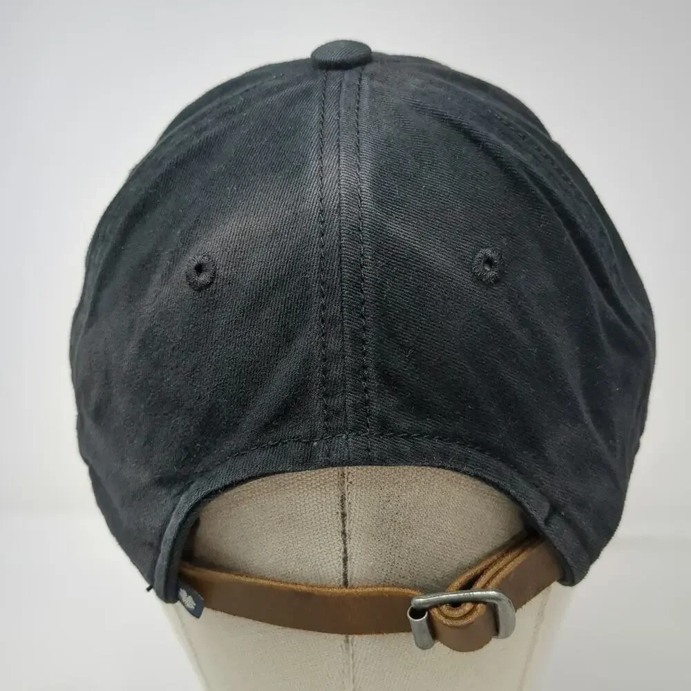 Lucky Brand Triumph Motorcycles Baseball Cap Black One Size Leather Strap Hat